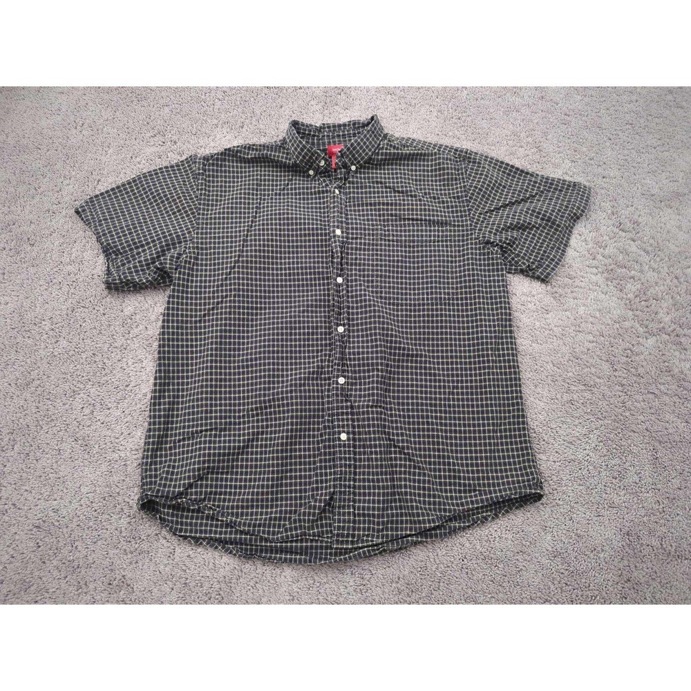 Mossimo Button Up Shirt Mens‎ XL Plaid Short Sleeve Chest Pocket Casual